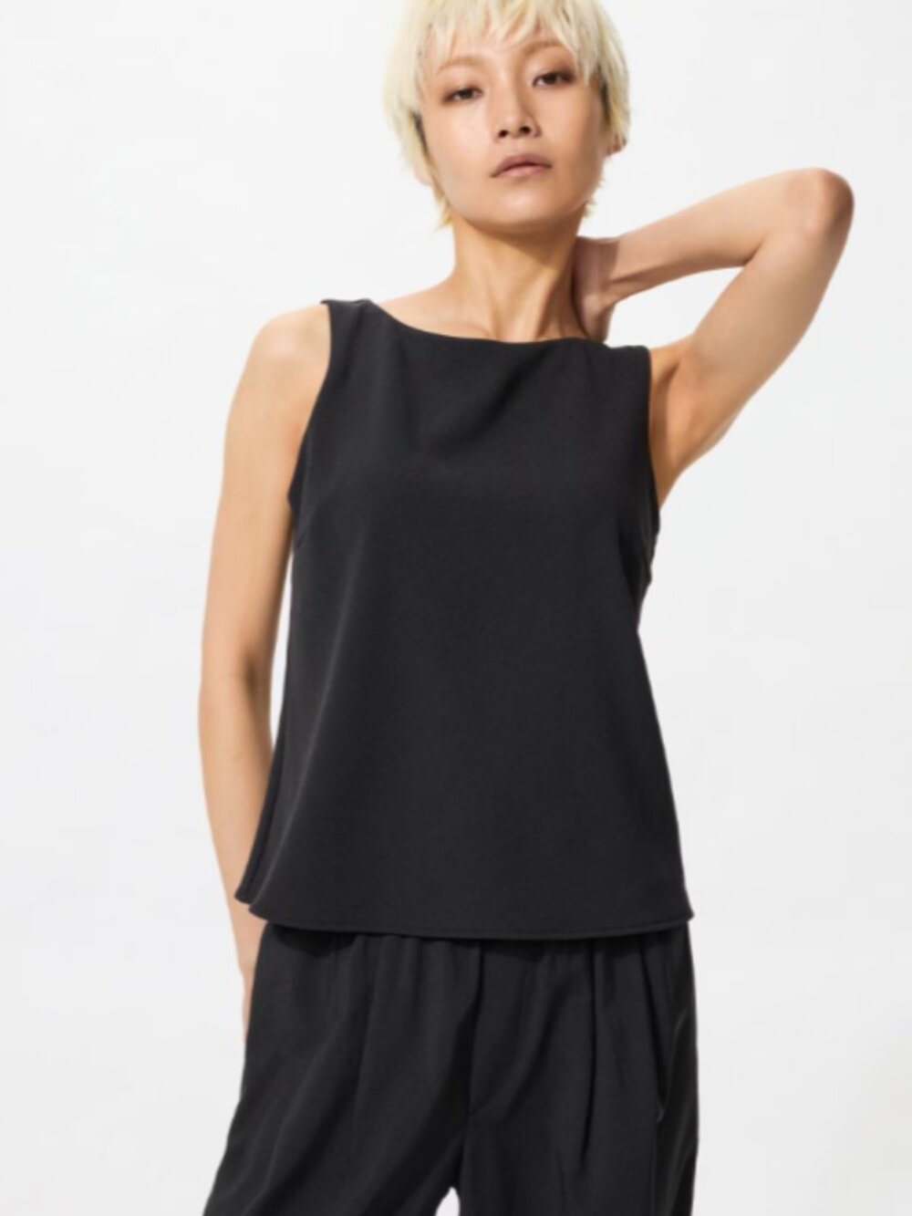 UNIQLO JAPAN Crepe Jersey Boat Neck Bra Top - Picture 2 of 9